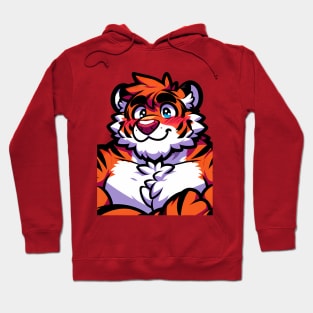 Blushing UwU Furry Anthro Tiger Art Hoodie